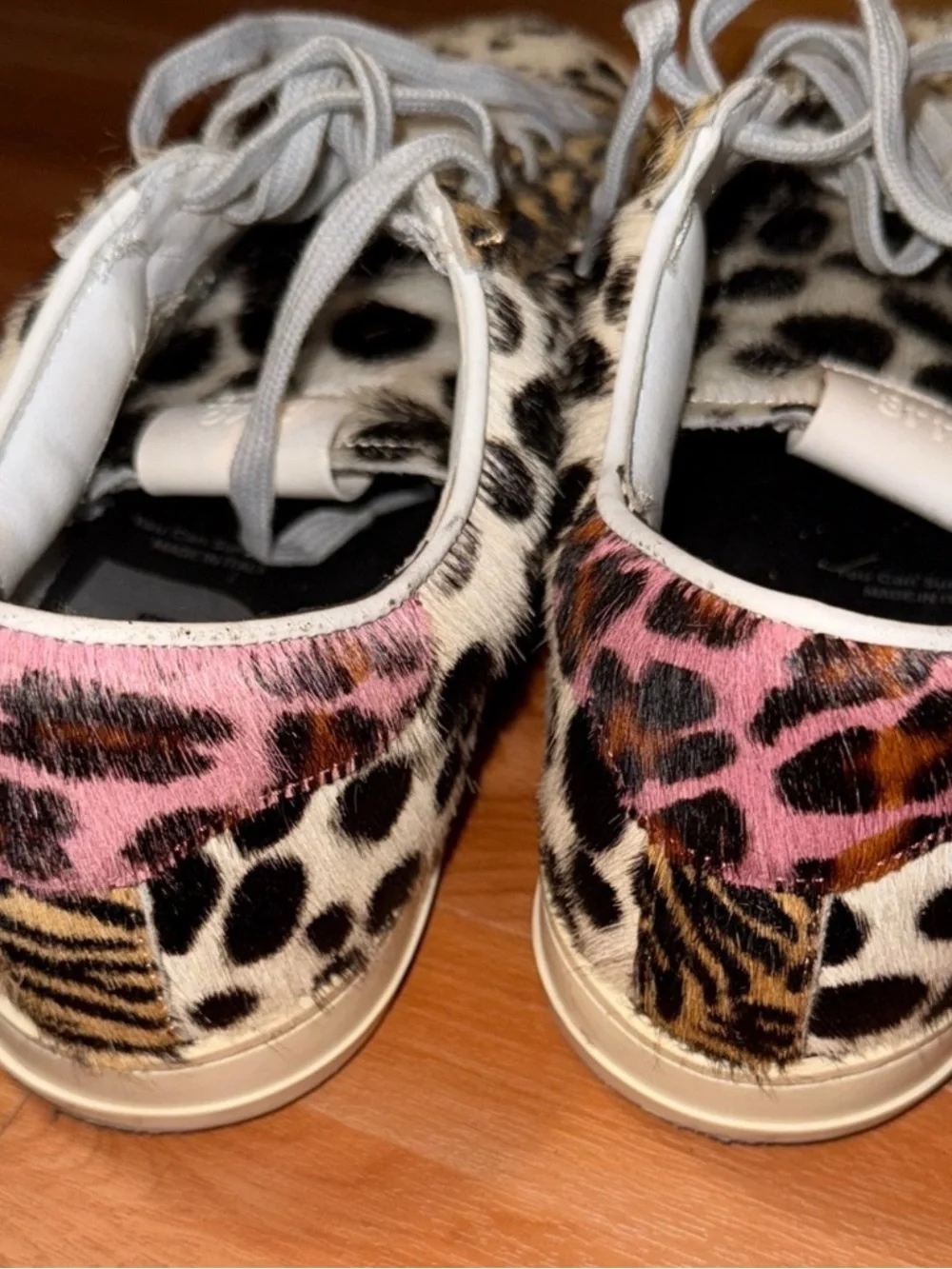 P448 Leopard-Print Low-Top Sneakers in Black, White & Tan - Picture 4 of 16